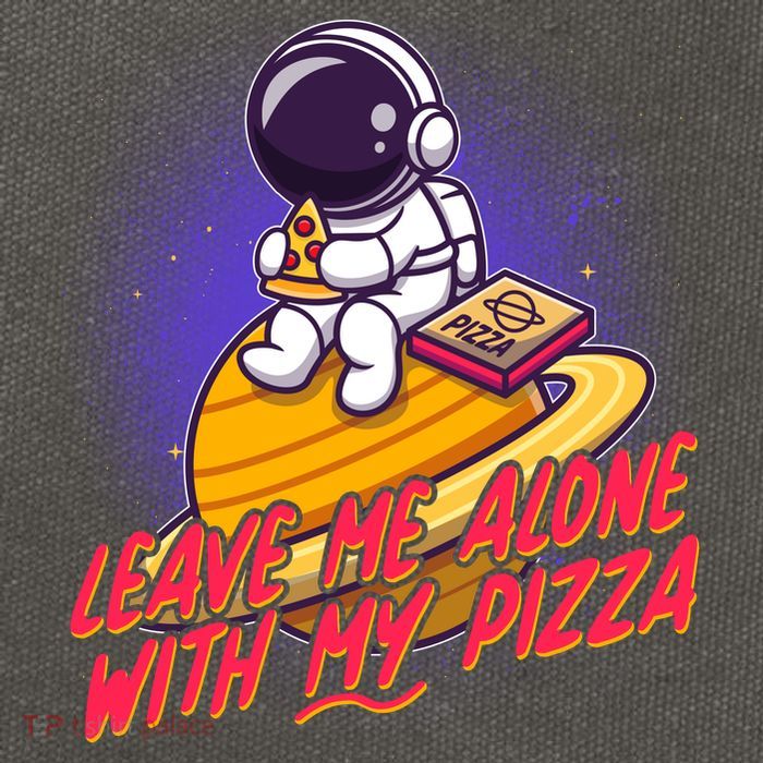 Funny Astronaut Leave Me Alone With My Pizza Cotton Canvas Backpack