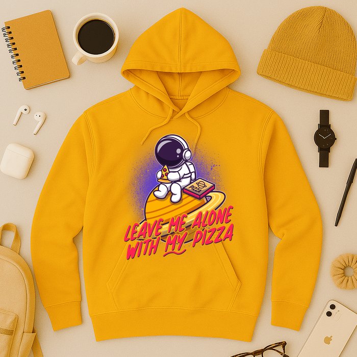 Funny Astronaut Leave Me Alone With My Pizza Hoodie