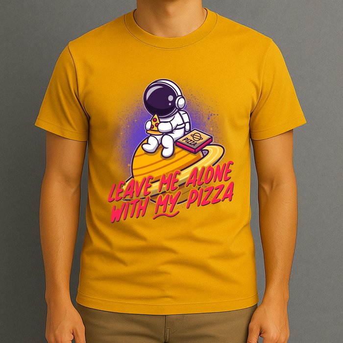 Funny Astronaut Leave Me Alone With My Pizza T-Shirt