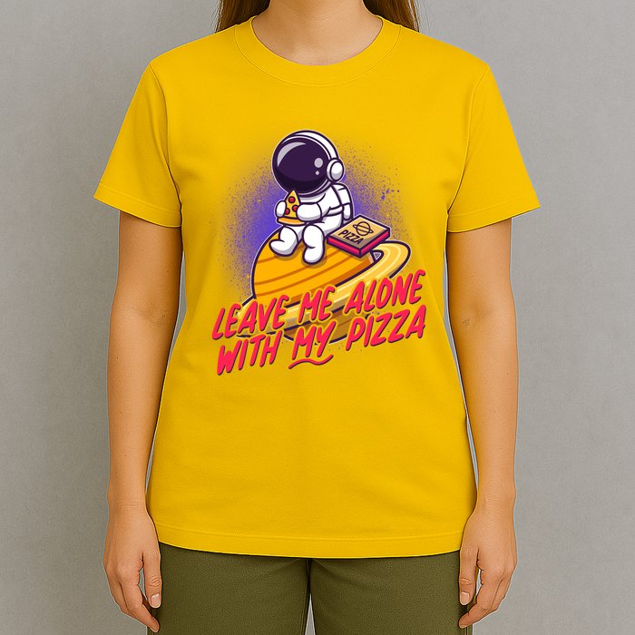 Funny Astronaut Leave Me Alone With My Pizza T-Shirt