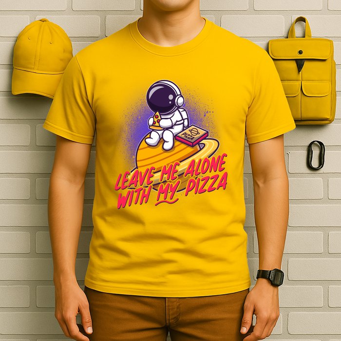 Funny Astronaut Leave Me Alone With My Pizza T-Shirt
