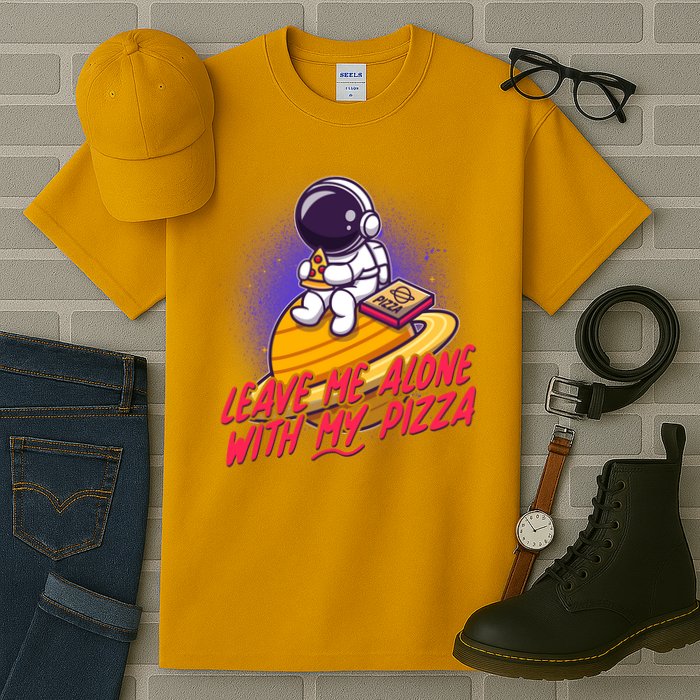 Funny Astronaut Leave Me Alone With My Pizza Tall T-Shirt