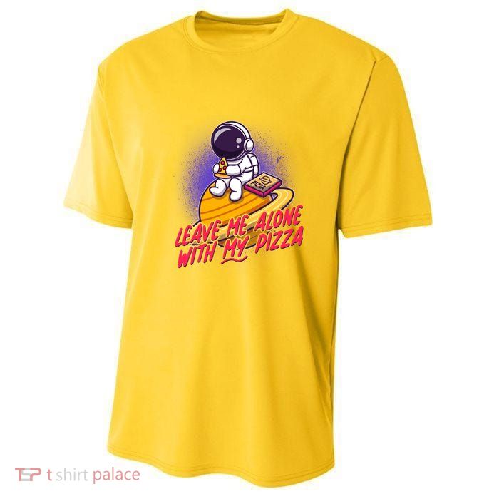 Funny Astronaut Leave Me Alone With My Pizza Youth Performance Sprint T-Shirt