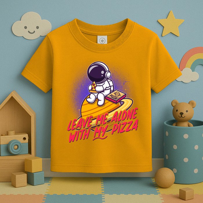 Funny Astronaut Leave Me Alone With My Pizza Toddler T-Shirt