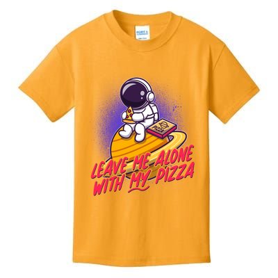 Funny Astronaut Leave Me Alone With My Pizza Kids T-Shirt