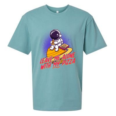 Funny Astronaut Leave Me Alone With My Pizza Sueded Cloud Jersey T-Shirt