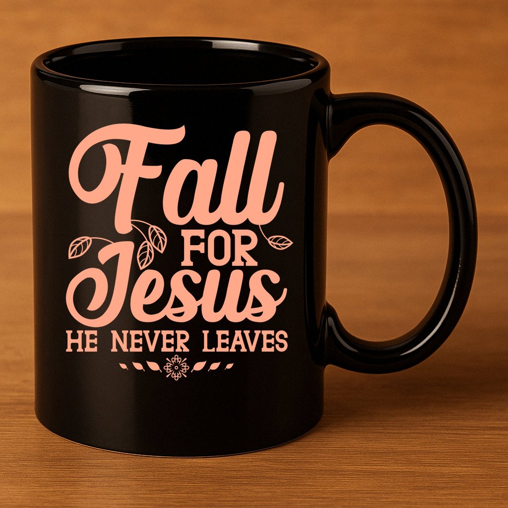 Fall For Jesus He Never Leaves 11oz C Handle Ceramic Mug