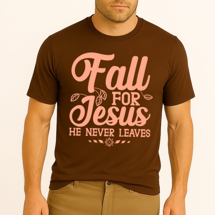 Fall For Jesus He Never Leaves Cooling Performance Crew T-Shirt