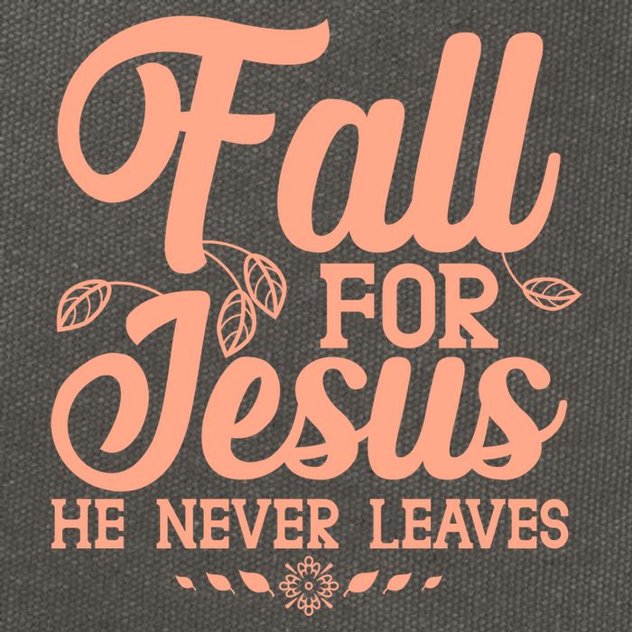 Fall For Jesus He Never Leaves Cotton Canvas Backpack