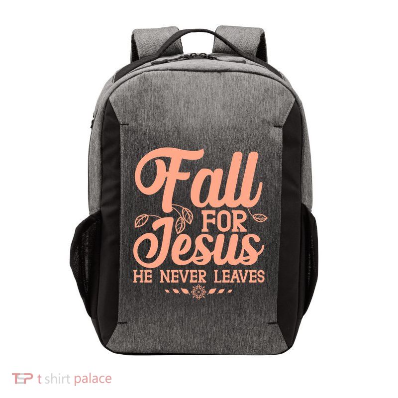 Fall For Jesus He Never Leaves Vector Backpack