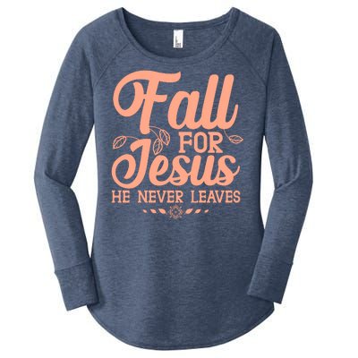 Fall For Jesus He Never Leaves Women's Perfect Tri Tunic Long Sleeve Shirt