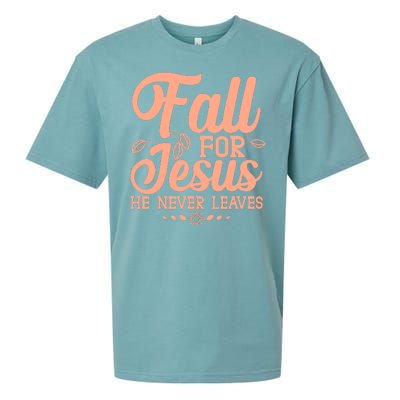 Fall For Jesus He Never Leaves Sueded Cloud Jersey T-Shirt