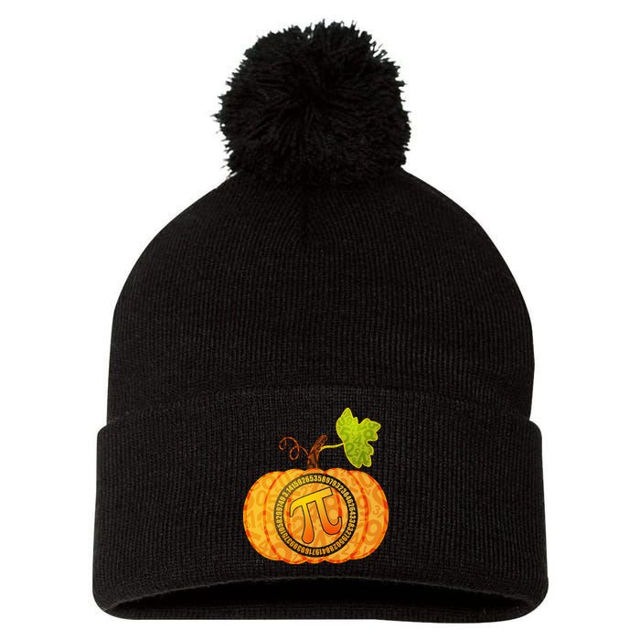 Fall Pumpkin Pi 3.14 Autumn Pom Pom 12in Knit Beanie