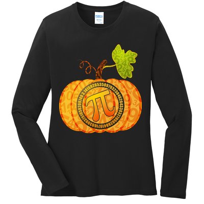 Fall Pumpkin Pi 3.14 Autumn Ladies Long Sleeve Shirt