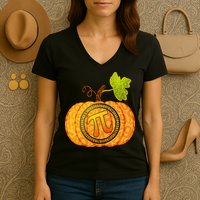 Fall Pumpkin Pi 3.14 Autumn Women's V-Neck T-Shirt