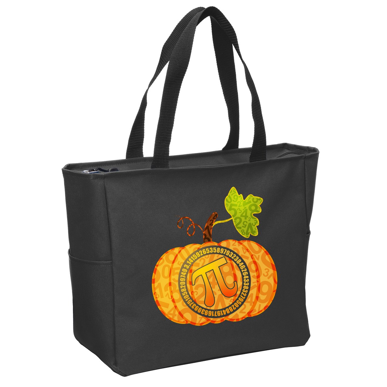 Fall Pumpkin Pi 3.14 Autumn Zip Tote Bag
