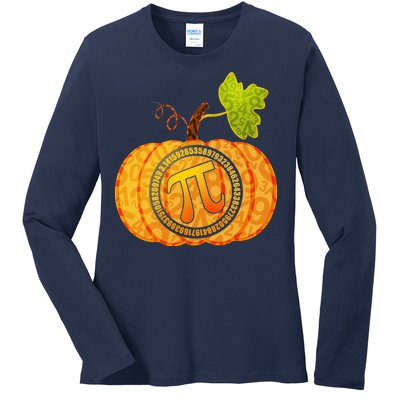 Fall Pumpkin Pi 3.14 Autumn Ladies Long Sleeve Shirt