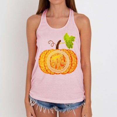 Fall Pumpkin Pi 3.14 Autumn Women's Knotted Racerback Tank