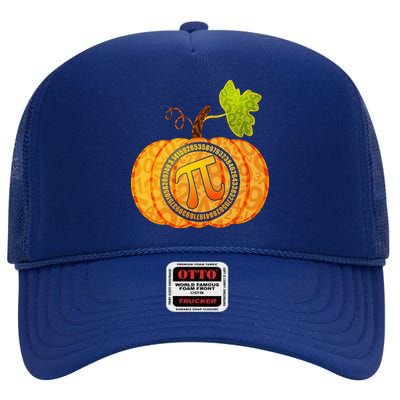 Fall Pumpkin Pi 3.14 Autumn High Crown Mesh Back Trucker Hat