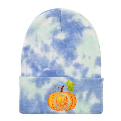 Fall Pumpkin Pi 3.14 Autumn Tie Dye 12in Knit Beanie