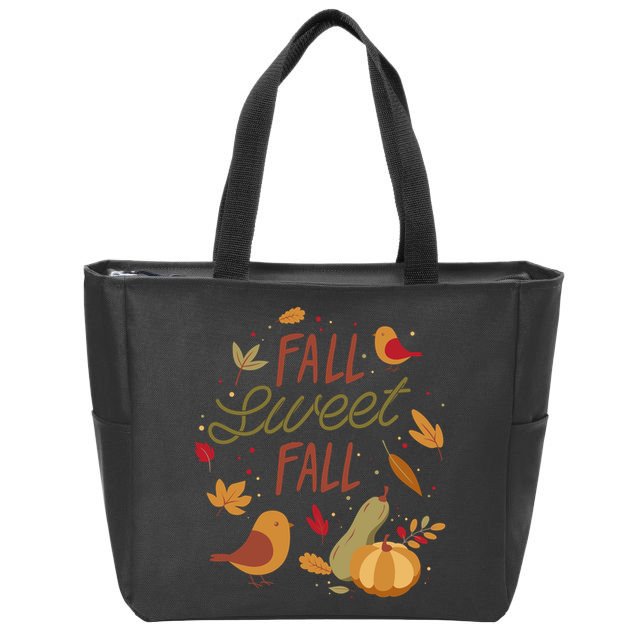 Fall Sweet Fall Autmn Zip Tote Bag