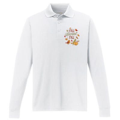 Fall Sweet Fall Autmn Performance Long Sleeve Polo