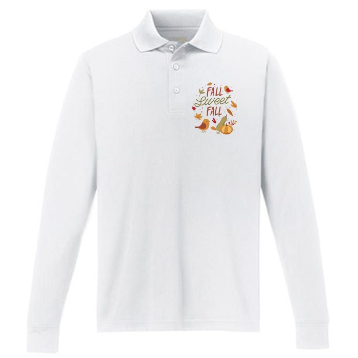 Fall Sweet Fall Autmn Performance Long Sleeve Polo