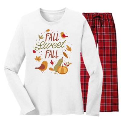 Fall Sweet Fall Autmn Women's Long Sleeve Flannel Pajama Set 