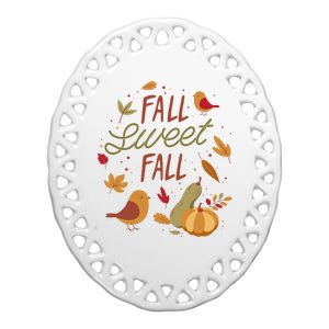 Fall Sweet Fall Autmn Ceramic Oval Ornament