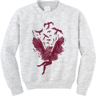 Falling Angel Doves Kids Sweatshirt