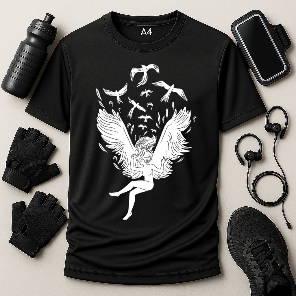 Falling Angel Doves Cooling Performance Crew T-Shirt