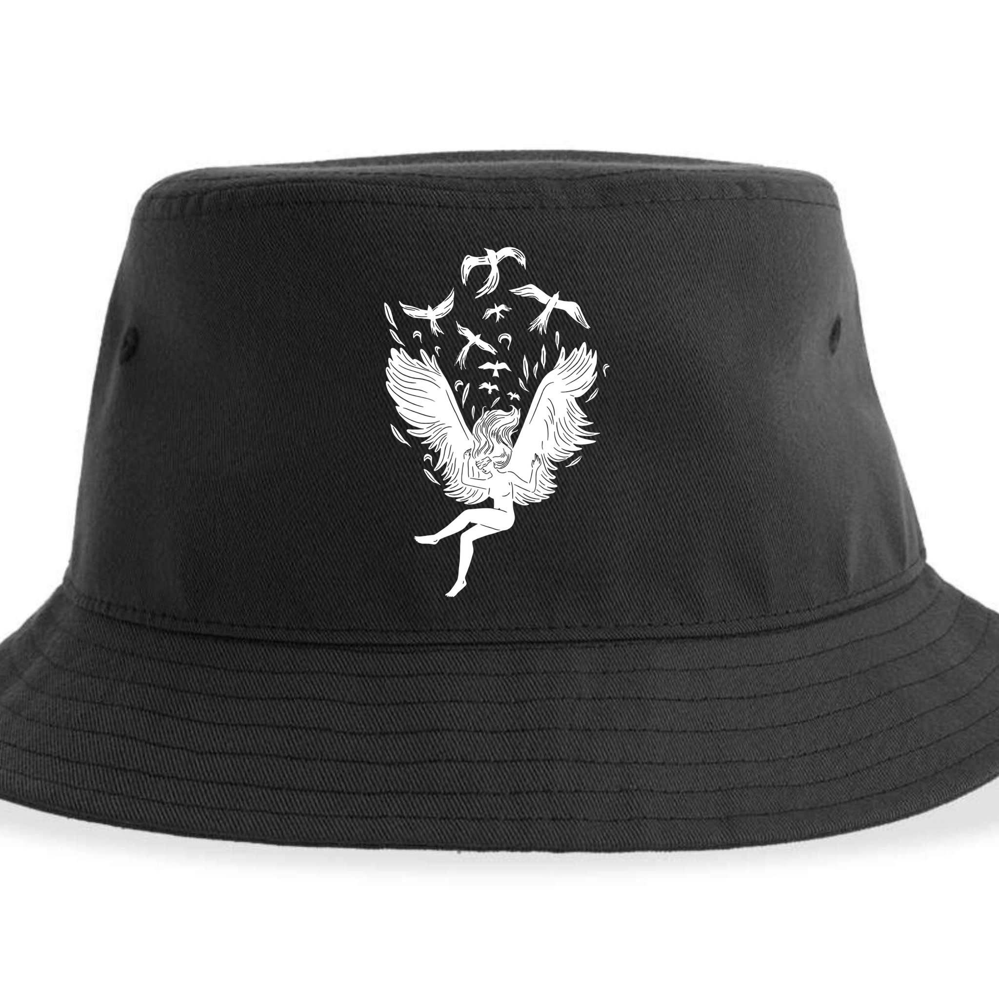 Falling Angel Doves Sustainable Bucket Hat