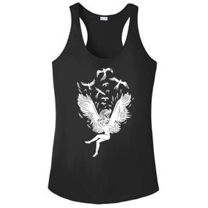 Falling Angel Doves Ladies PosiCharge Competitor Racerback Tank