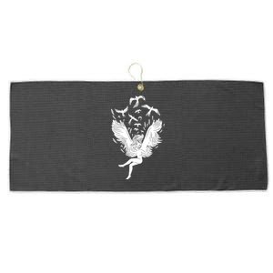 Falling Angel Doves Large Microfiber Waffle Golf Towel