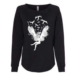 Falling Angel Doves Womens California Wash Sweatshirt