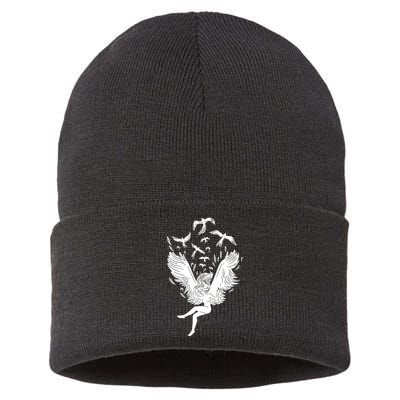 Falling Angel Doves Sustainable Knit Beanie