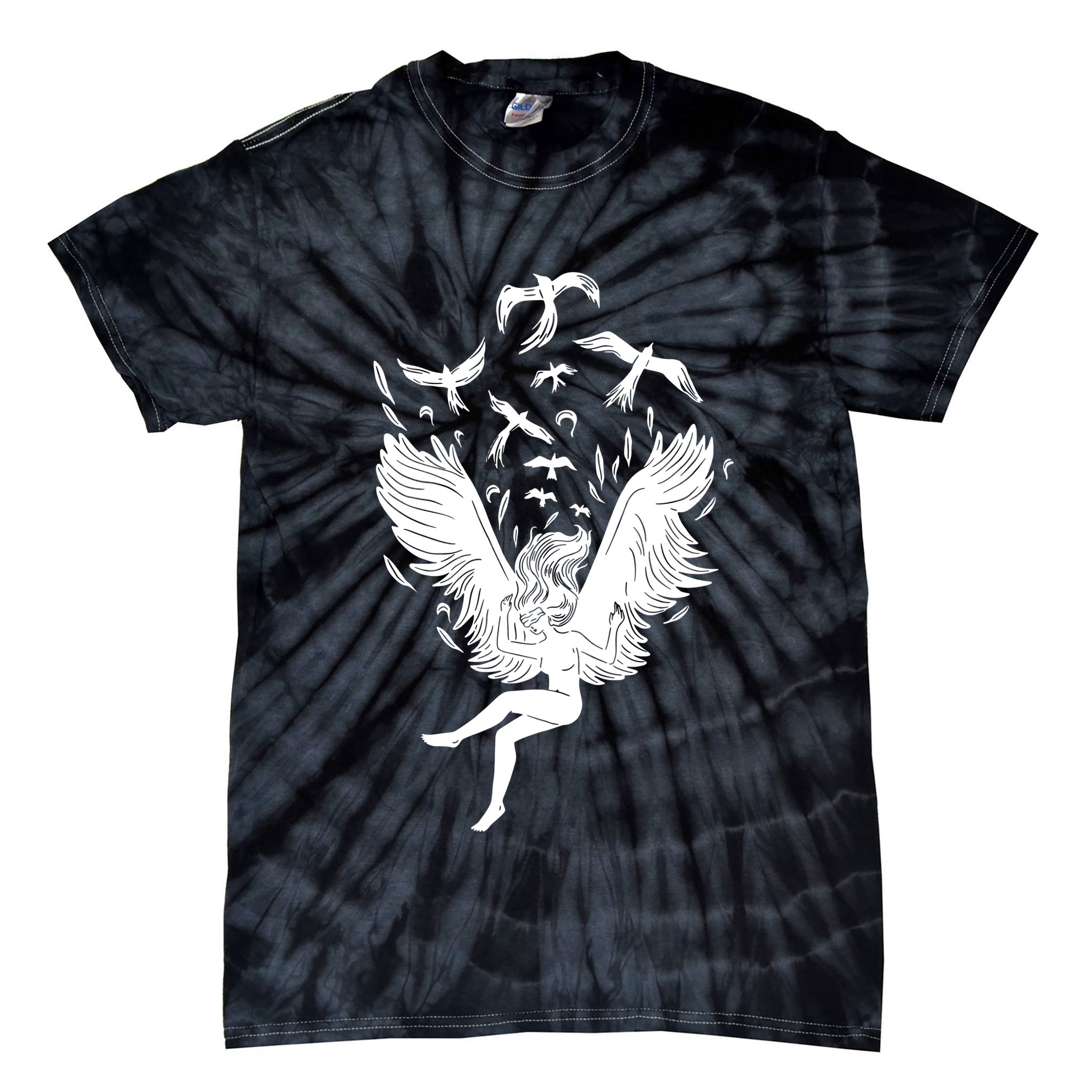 Falling Angel Doves Tie-Dye T-Shirt