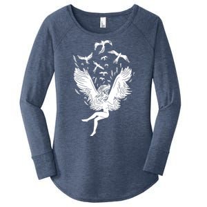 Falling Angel Doves Women's Perfect Tri Tunic Long Sleeve Shirt