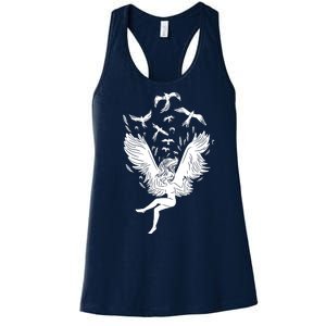 Falling Angel Doves Women's Racerback Tank