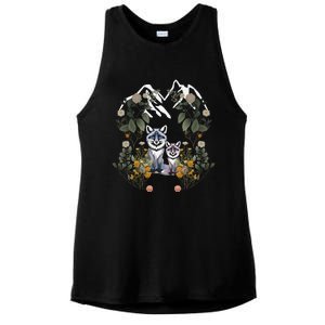 Forest Animals Mountain Fox Foxes Flowers Nature ChildrenS Fairy Tales Ladies PosiCharge Tri-Blend Wicking Tank