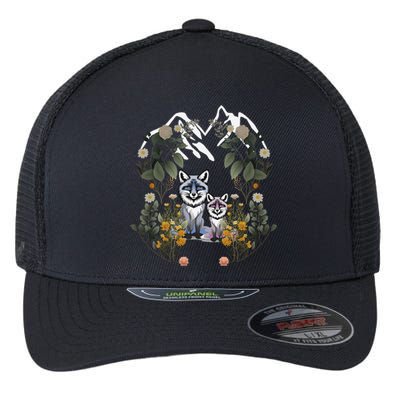 Forest Animals Mountain Fox Foxes Flowers Nature ChildrenS Fairy Tales Flexfit Unipanel Trucker Cap