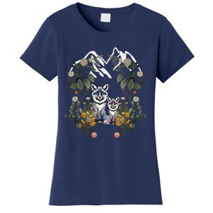 Forest Animals Mountain Fox Foxes Flowers Nature ChildrenS Fairy Tales Women's T-Shirt