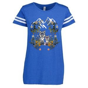 Forest Animals Mountain Fox Foxes Flowers Nature ChildrenS Fairy Tales Enza Ladies Jersey Football T-Shirt