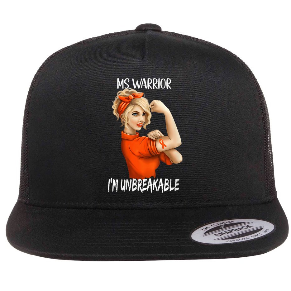 Fight Against MS Awareness I'M Unbreakable Flat Bill Trucker Hat