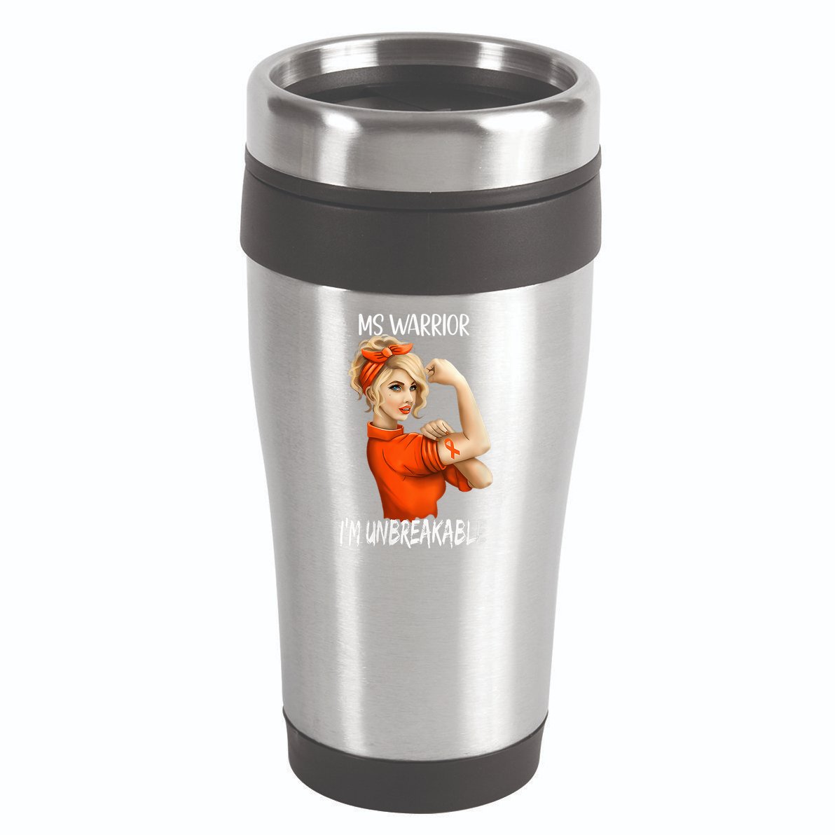 Fight Against MS Awareness I'M Unbreakable 16oz Travel Tumbler