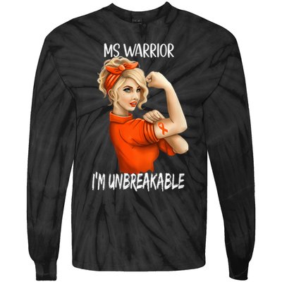 Fight Against MS Awareness I'M Unbreakable Tie-Dye Long Sleeve Shirt