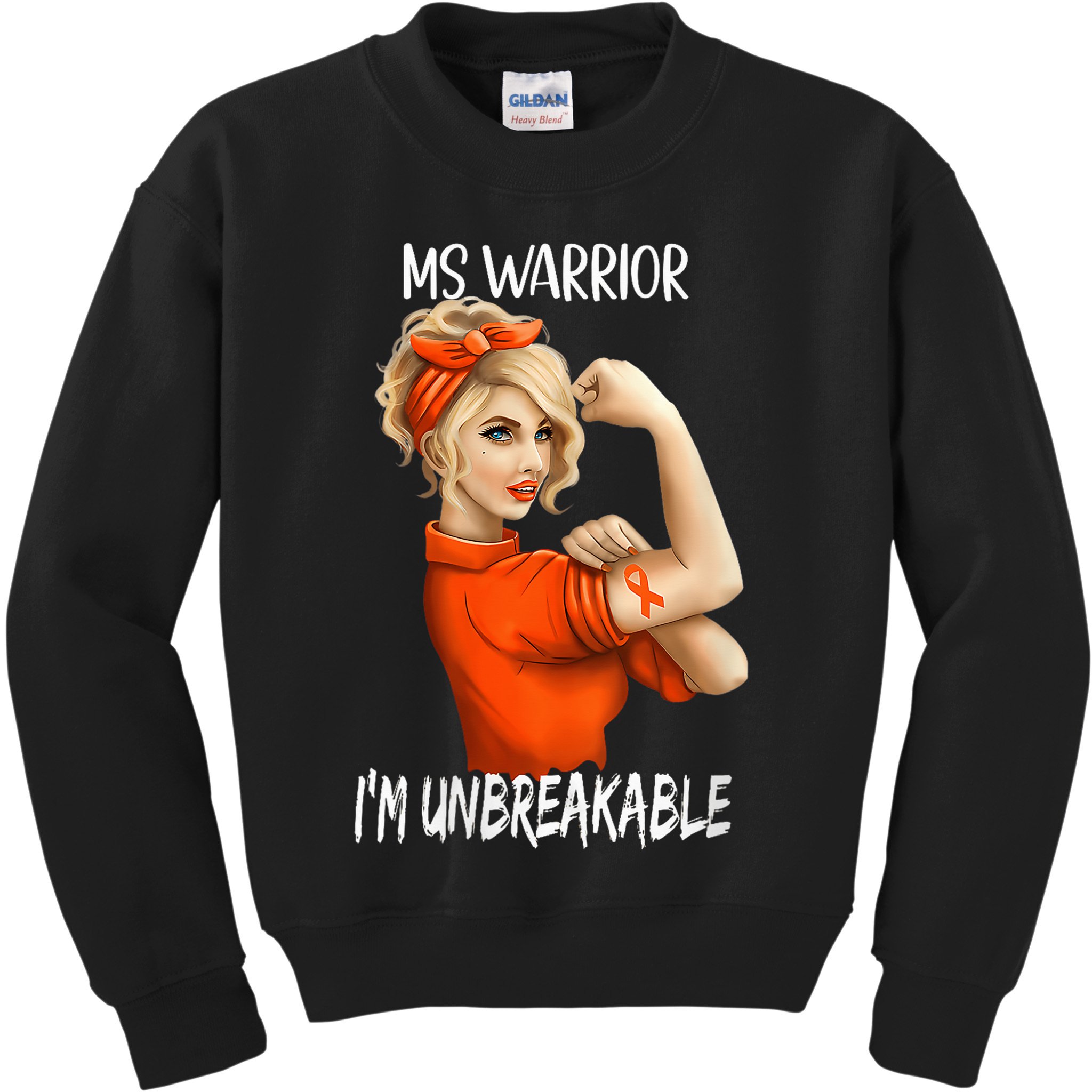 Fight Against MS Awareness I'M Unbreakable Kids Sweatshirt