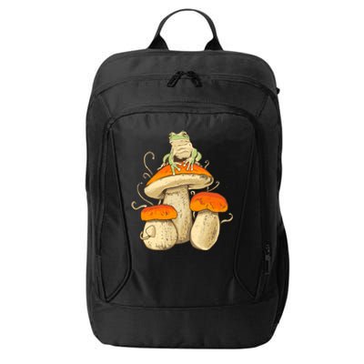 Frog And Mushrooms Funny Gift City Backpack