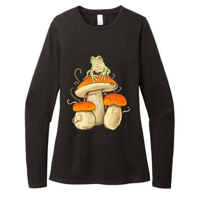 Frog And Mushrooms Funny Gift Womens CVC Long Sleeve Shirt