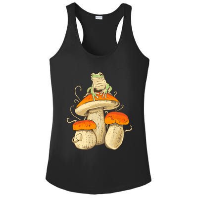 Frog And Mushrooms Funny Gift Ladies PosiCharge Competitor Racerback Tank